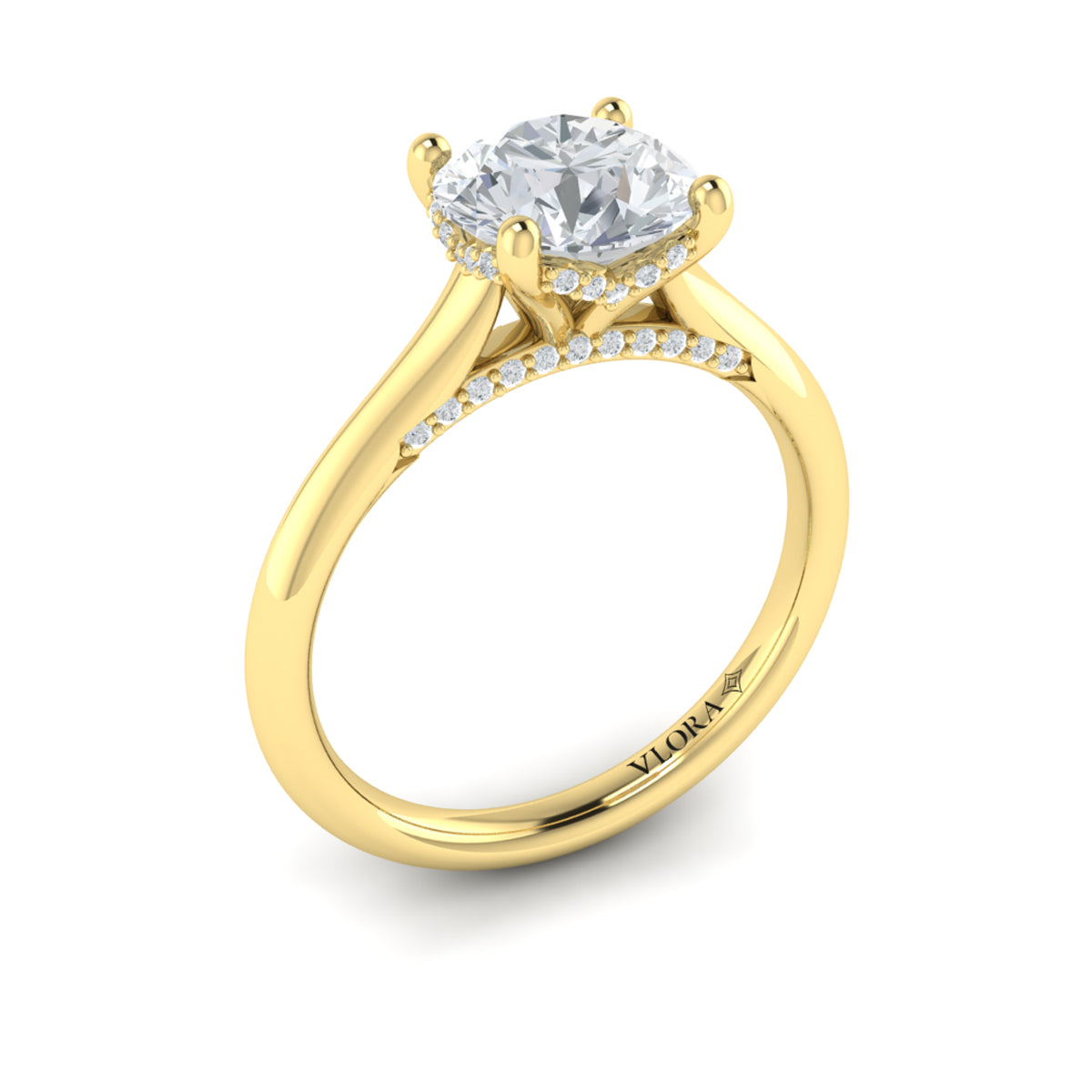 14kt Yellow Gold Round Diamond Solitaire Engagement Ring