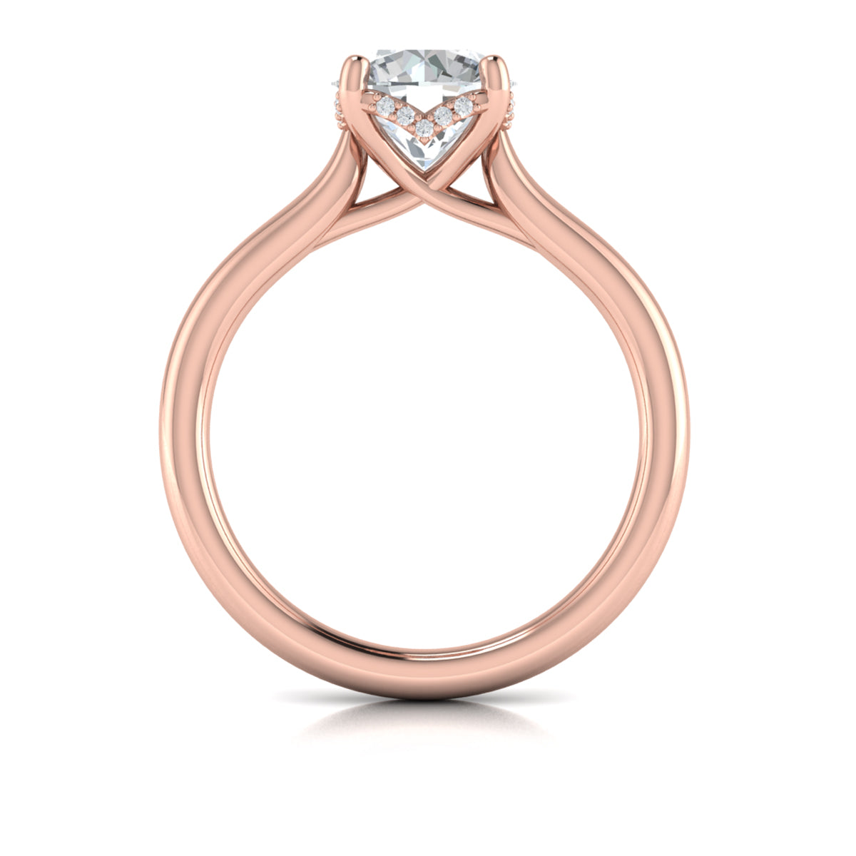 14kt Rose Gold Round Diamond Solitaire Engagement Ring