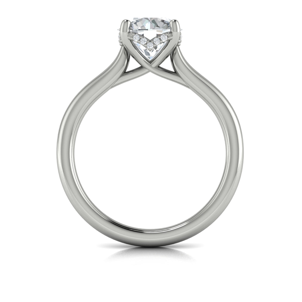 14K White Gold Round Diamond Solitaire Engagement Ring
