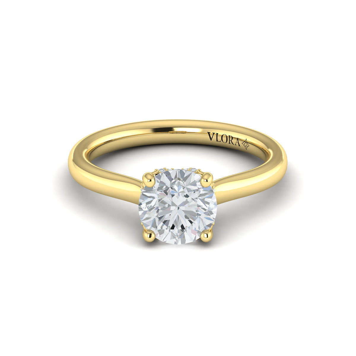 14kt Yellow Gold Round Diamond Solitaire Engagement Ring