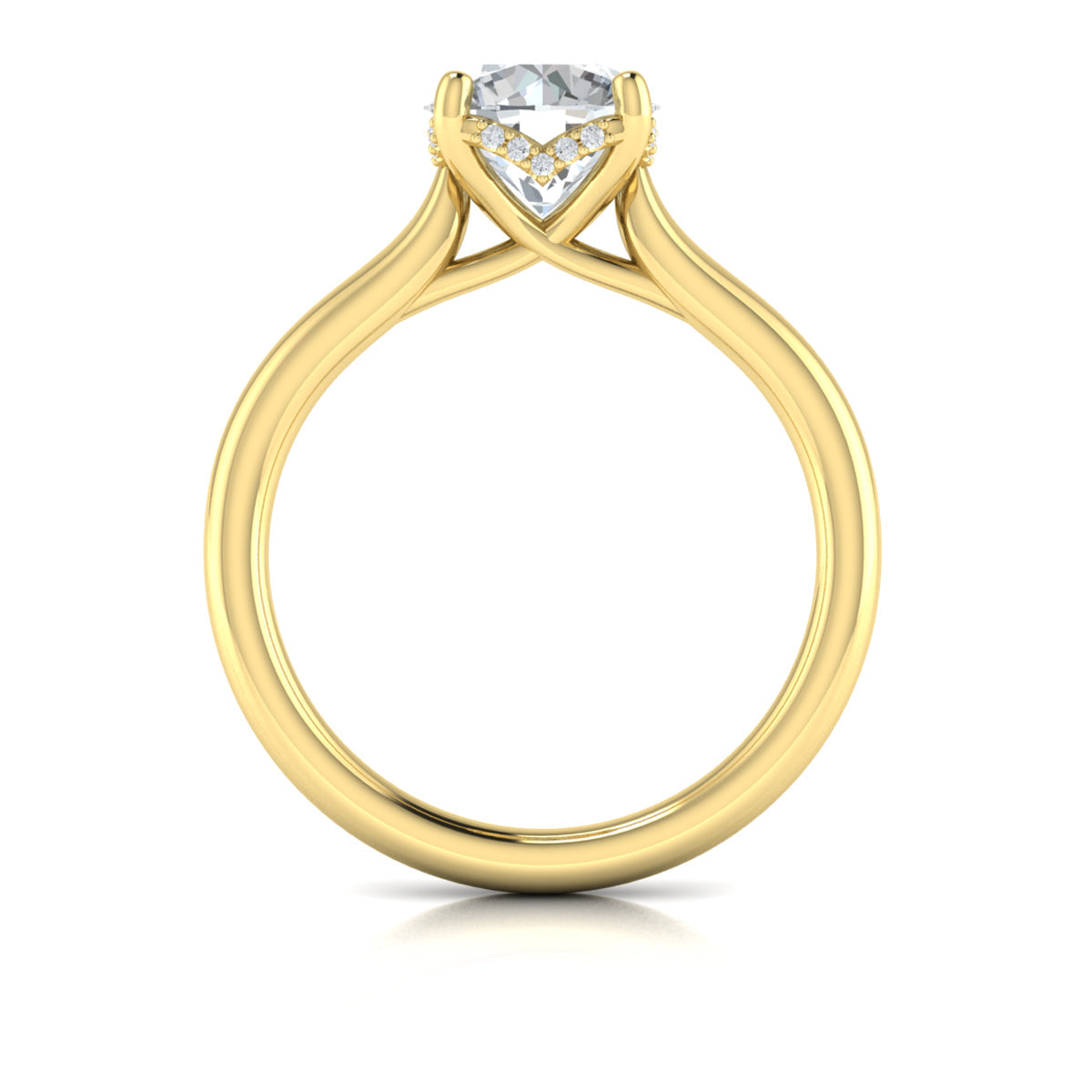 14kt Yellow Gold Round Diamond Solitaire Engagement Ring