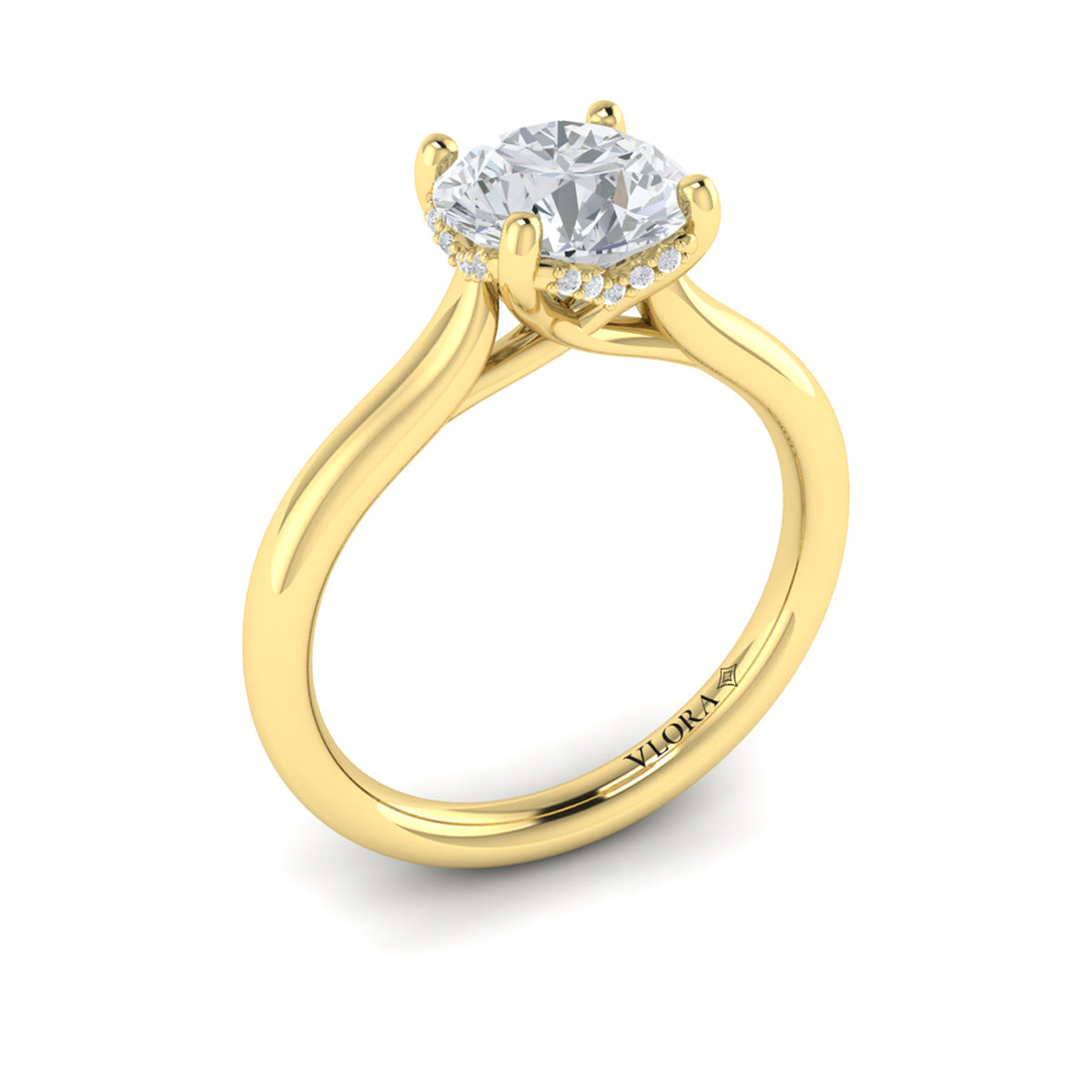 14kt Yellow Gold Round Diamond Solitaire Engagement Ring