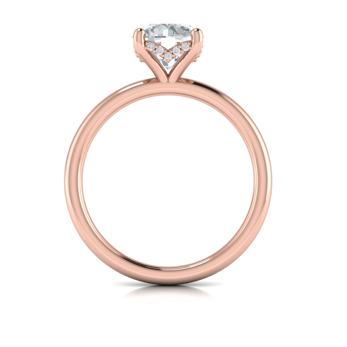 14kt Rose Gold Round Diamond Solitaire Engagement Ring