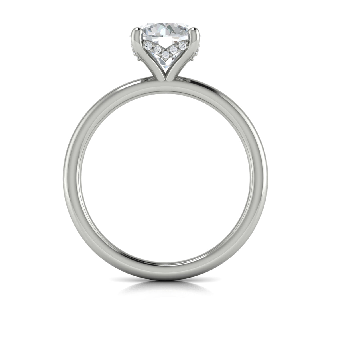 14K White Gold Round Diamond Solitaire Engagement Ring