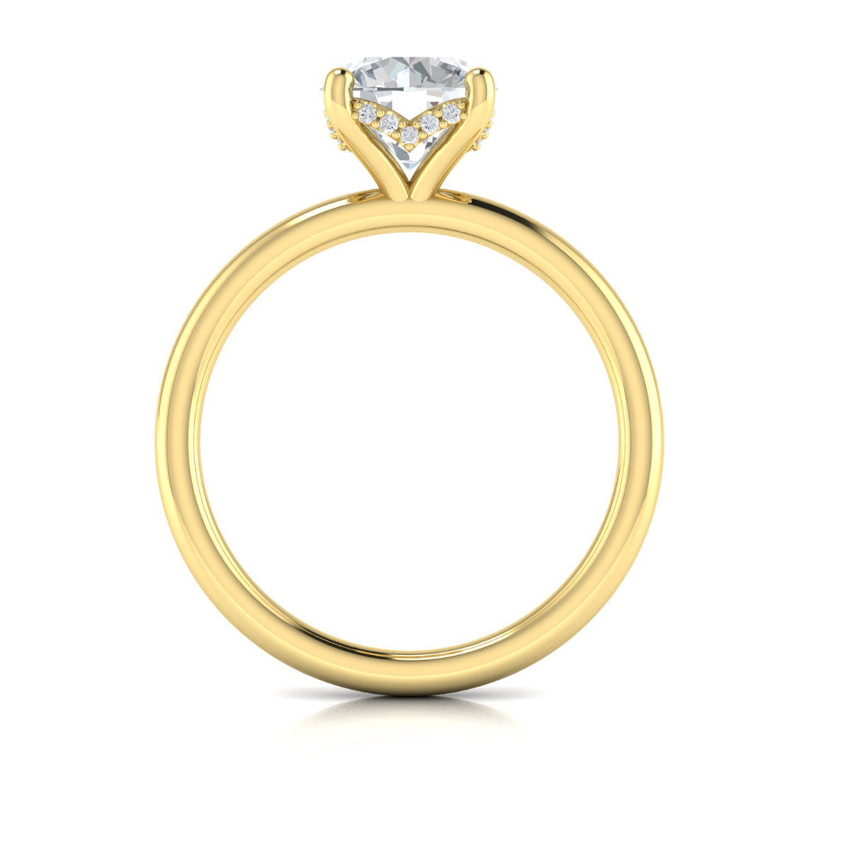 14kt Yellow Gold Round Diamond Solitaire Engagement Ring