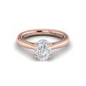 14kt Rose Gold Oval Diamond Vintage Solitaire Ring