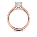 14kt Rose Gold Oval Diamond Vintage Solitaire Ring