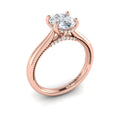14kt Rose Gold Oval Diamond Vintage Solitaire Ring