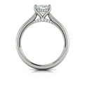 14K White Gold Oval Diamond Vintage Solitaire Ring