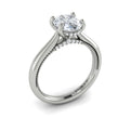 14K White Gold Oval Diamond Vintage Solitaire Ring