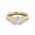 14kt Yellow Gold Oval Diamond Vintage Solitaire Ring