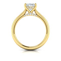 14kt Yellow Gold Oval Diamond Vintage Solitaire Ring