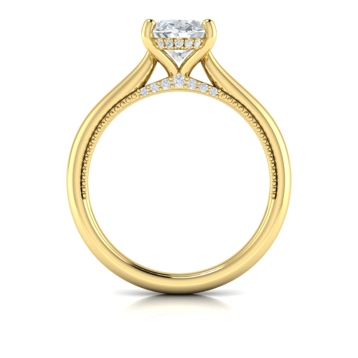 14kt Yellow Gold Oval Diamond Vintage Solitaire Ring