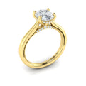 14kt Yellow Gold Oval Diamond Vintage Solitaire Ring