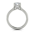 14K White Gold Round Diamond Cathedral Solitaire Ring