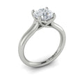 14K White Gold Round Diamond Cathedral Solitaire Ring