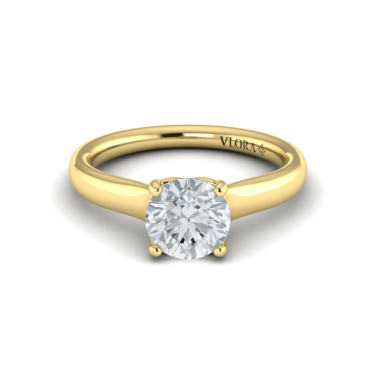 14kt Yellow Gold Round Diamond Solitaire Ring
