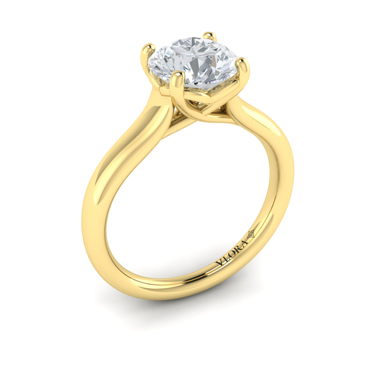 14kt Yellow Gold Round Diamond Solitaire Ring