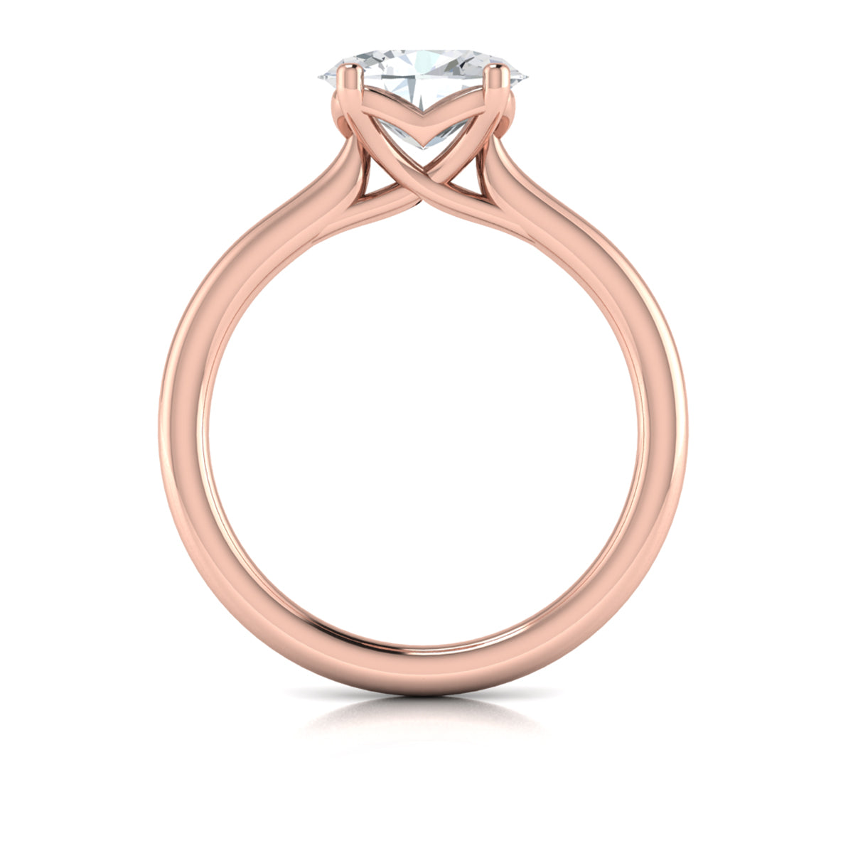 18kt Rose Gold Oval Solitaire Engagement Ring