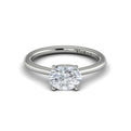 14K White Gold Oval Solitaire Engagement Ring