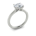 14K White Gold Oval Solitaire Engagement Ring