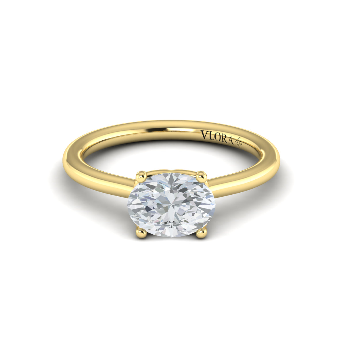18kt Yellow Gold Oval Solitaire Engagement Ring