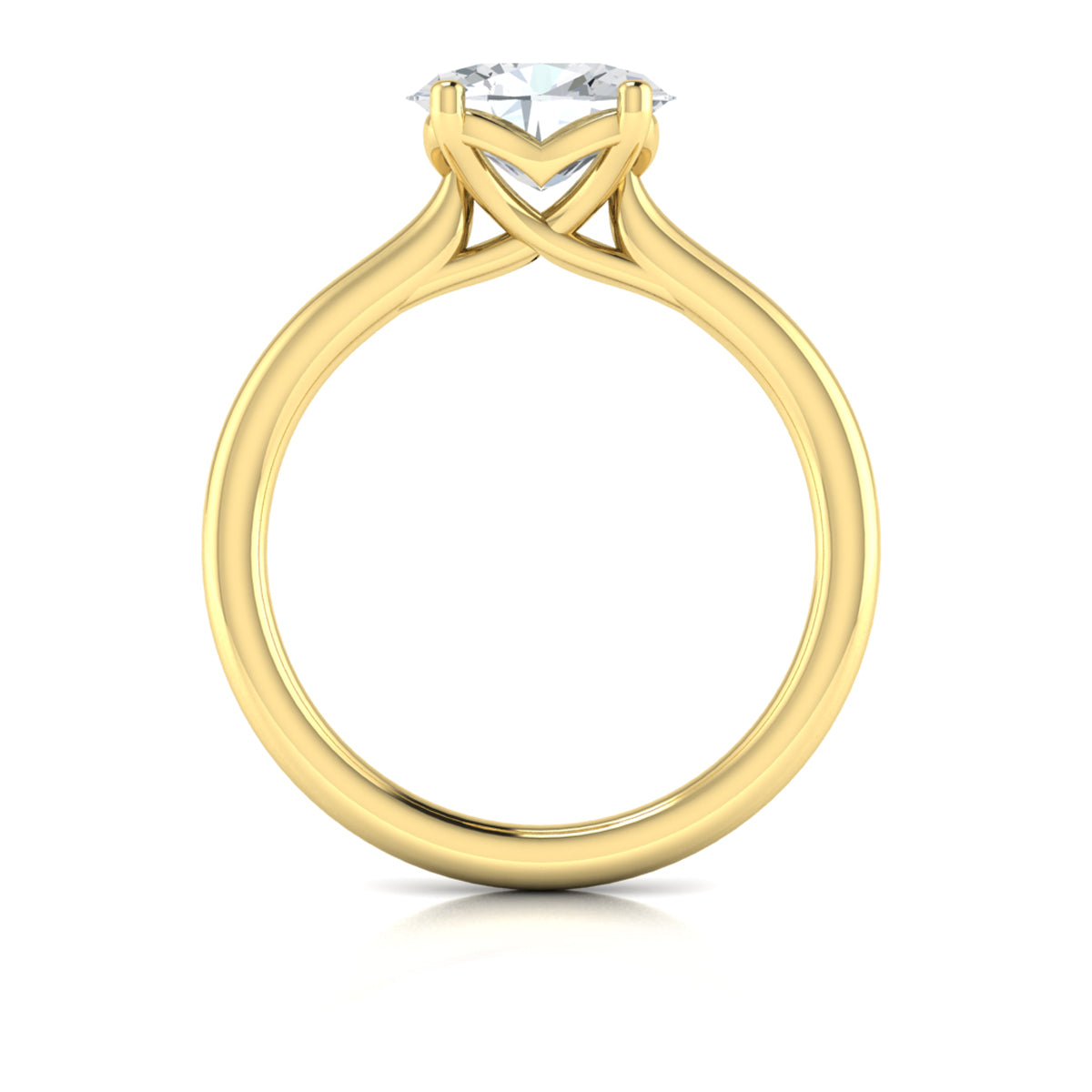 18kt Yellow Gold Oval Solitaire Engagement Ring