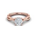 18kt Rose Gold Round Diamond Hidden Halo Engagement Ring