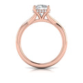 18kt Rose Gold Round Diamond Hidden Halo Engagement Ring