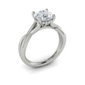14K White Gold Round Diamond Hidden Halo Ring