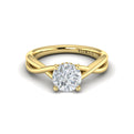 18kt Yellow Gold Round Diamond Hidden Halo Engagement Ring