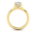 18kt Yellow Gold Round Diamond Hidden Halo Engagement Ring