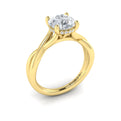 18kt Yellow Gold Round Diamond Hidden Halo Engagement Ring