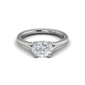 14K White Gold Oval Diamond Split Shank Engagement Ring