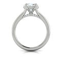 14K White Gold Oval Diamond Split Shank Engagement Ring
