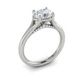 14K White Gold Oval Diamond Split Shank Engagement Ring