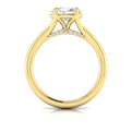 14kt Yellow Gold Oval Diamond Split Shank Ring