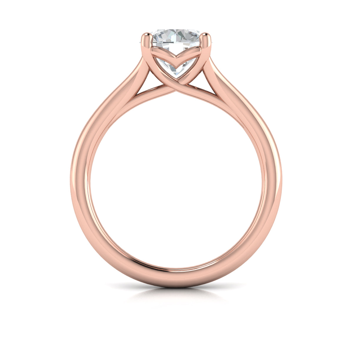 18kt Rose Gold Split Shank Solitaire Engagement Ring