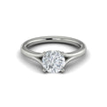 14K White Gold Diamond Split Shank Solitaire Ring