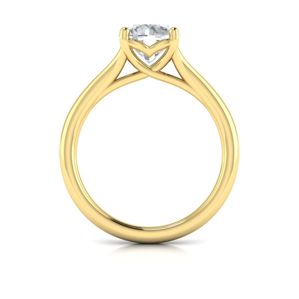 14kt Yellow Gold Diamond Solitaire Split Shank Ring