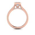 18kt Rose Gold Emerald Cut Diamond Bezel Solitaire Ring