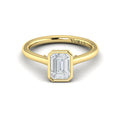 18kt Yellow Gold Emerald Cut Bezel Diamond Ring