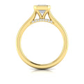 18kt Yellow Gold Emerald Cut Bezel Diamond Ring