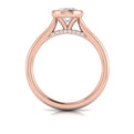 14kt Rose Gold Oval Diamond Bezel Engagement Ring