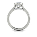 14K White Gold Oval Diamond Bezel Engagement Ring