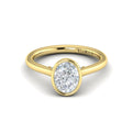 14kt Yellow Gold Oval Diamond Bezel Engagement Ring