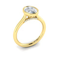 14kt Yellow Gold Oval Diamond Bezel Engagement Ring