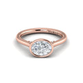 14kt Rose Gold Oval Diamond Bezel Engagement Ring