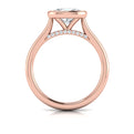 14kt Rose Gold Oval Diamond Bezel Engagement Ring