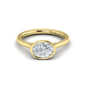 14kt Yellow Gold East-West Oval Diamond Bezel Ring